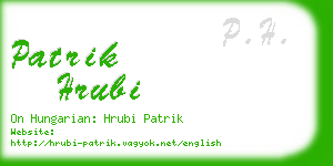 patrik hrubi business card